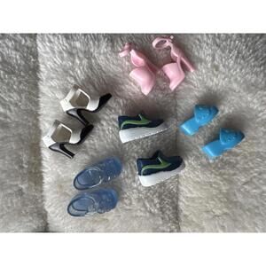 Lot of 5 Pairs Doll Shoes – Sneakers, Heels, Sandals, Accessories for Barbie